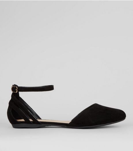 Wide Fit Black Strap Back Sandals | New Look