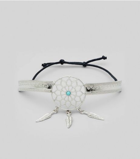 Silver Dreamcatcher Armcuff | New Look