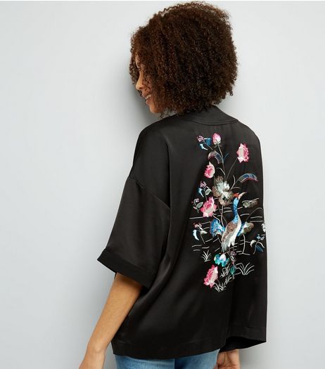 Black Bird Embroidered Blazer | New Look
