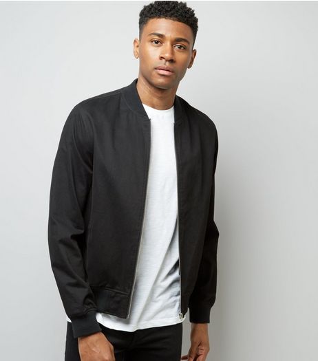 Black Cotton Bomber Jacket | New Look