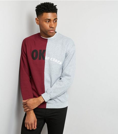 Burgundy Spliced Sweater | New Look