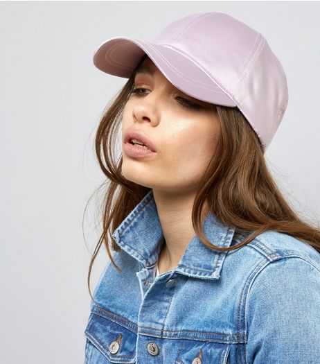 Lilac Satin Cap | New Look