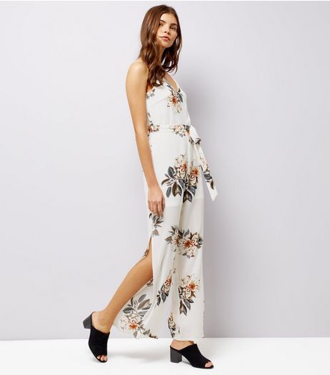 Parisian White Floral Print Jumpsuit | New Look