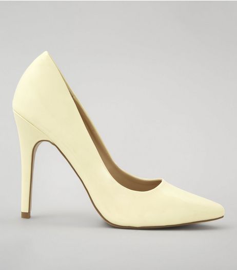 Yellow Patent Pointed Court Shoes | New Look