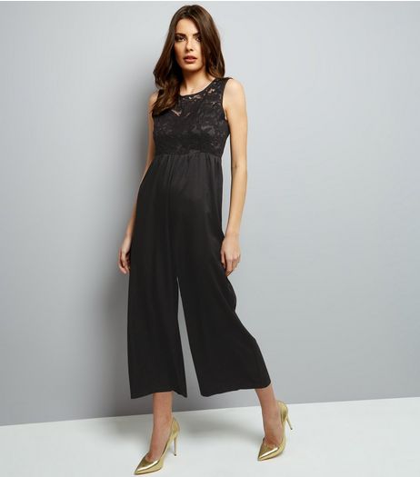 Mela Black Embossed Panel Sleeveless Jumpsuit | New Look