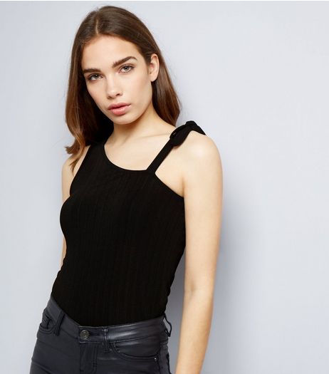 Black Tie Shoulder Top | New Look