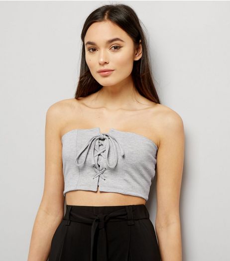 Grey Corset Bandeau | New Look