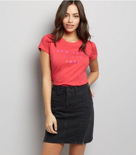 Bright Pink New York 1981 T-Shirt | New Look