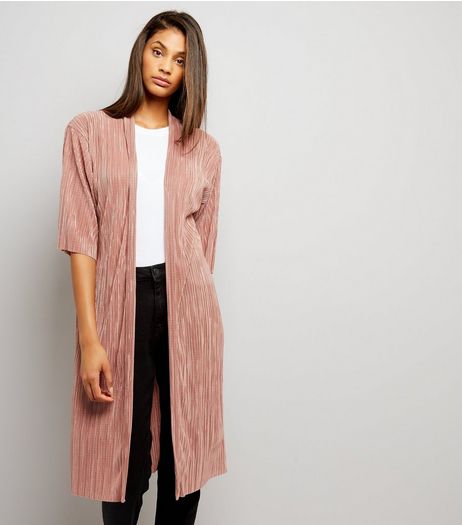 Mid Pink Pleated Kimono | New Look