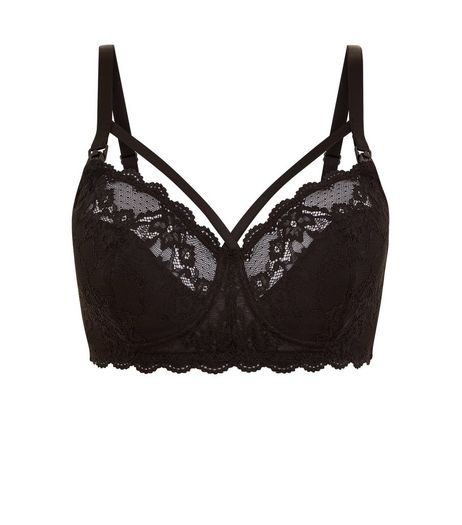 Maternity Black Lace Trim Nursing Bra | New Look