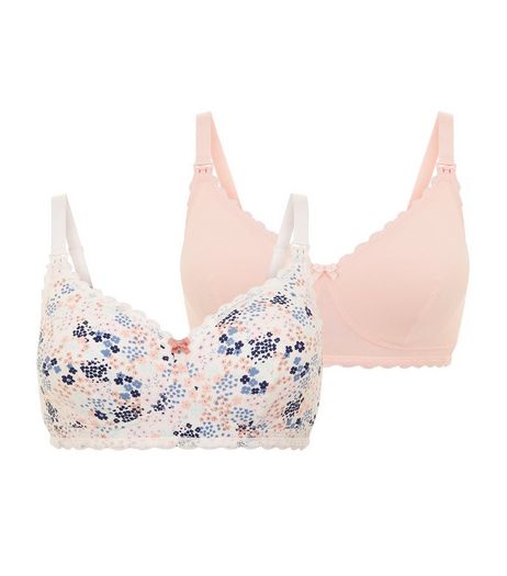 Maternity 2 Pack Pink Floral Nursing Bras | New Look