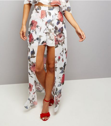 Parisian White Floral Print Skort | New Look