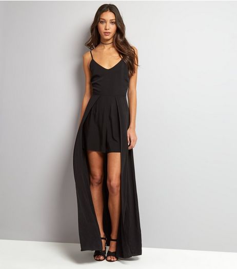 Black 2 in 1 Maxi Playsuit | New Look