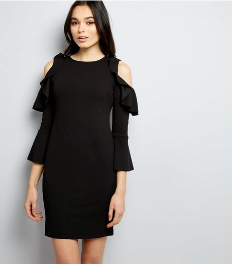 Pink Vanilla Black Cold Shoulder Bodycon Dress | New Look