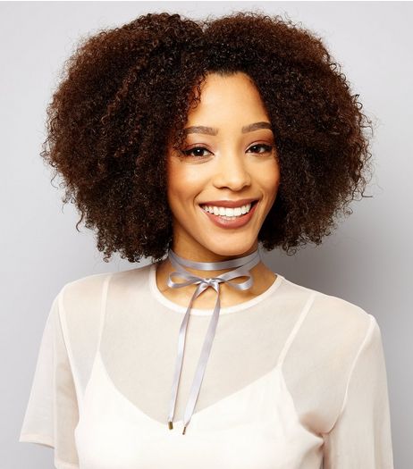 Grey Sateen Tie Up Choker | New Look