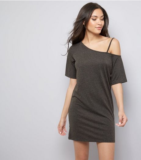 Dark Grey Asymmetric Jersey Tunic | New Look
