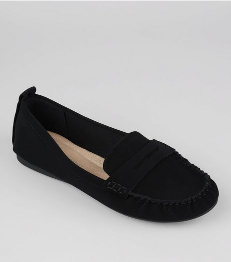 Wide Fit Black Comfort Loafers | New Look