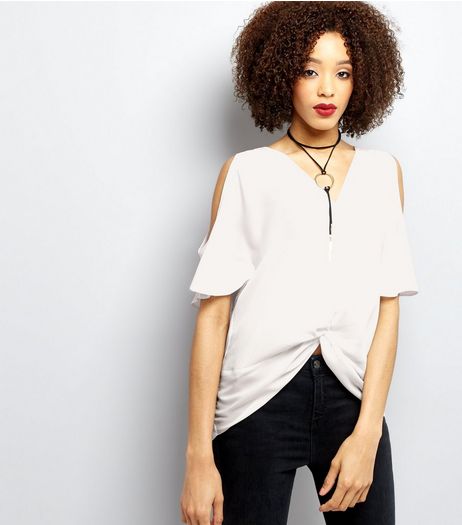 Cream Twist Front Top | New Look