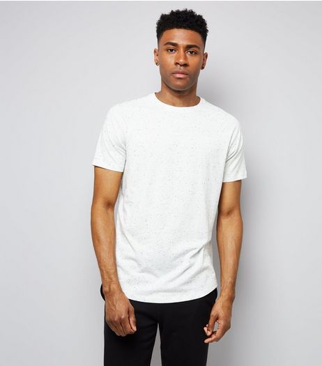 White Marl Short Raglan Sleeve T-Shirt | New Look