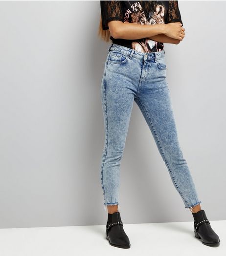 Petite Blue Acid Wash Skinny Jeans | New Look