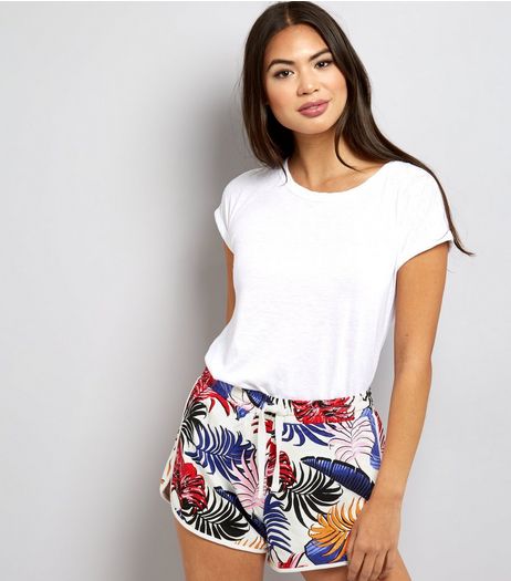 Cream Tropical Print Shorts | New Look
