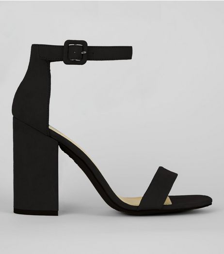Black Suedette Block Heels | New Look