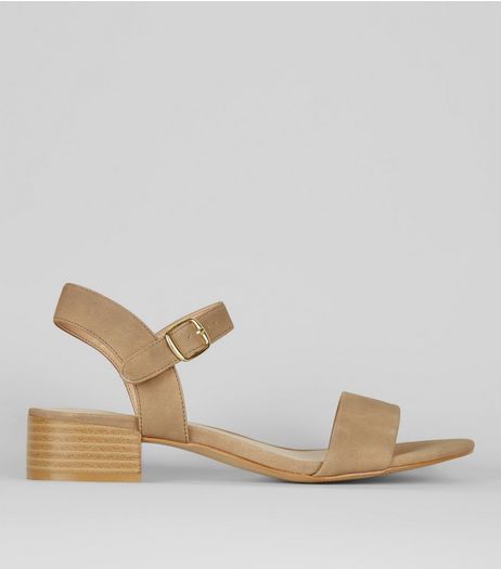 Brown Ankle Strap Low Block Heel Sandals | New Look