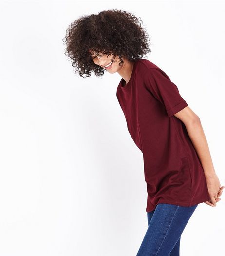 Tall Burgundy Oversized T-Shirt | New Look
