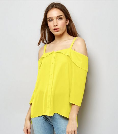 Yellow Cold Shoulder Blouse | New Look