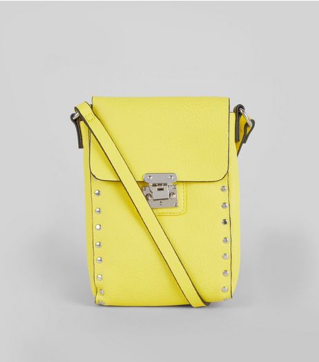 Yellow Studded Cross Body Bag | New Look
