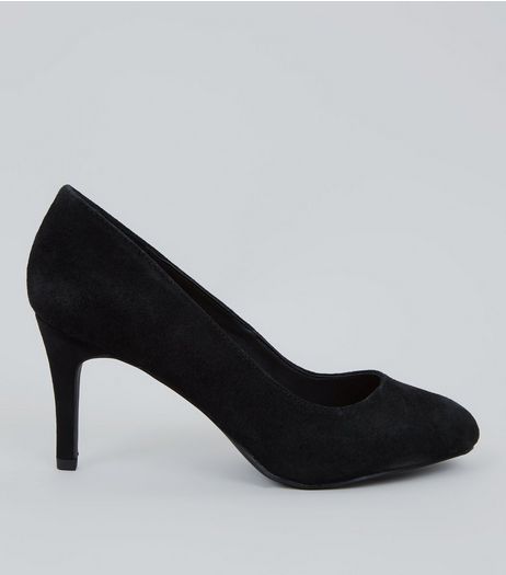 Black Comfort Suede Court Heels | New Look