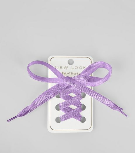 Purple Metallic Shoe Laces | New Look