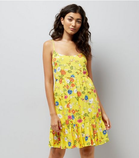 Yellow Floral Print Sundress | New Look