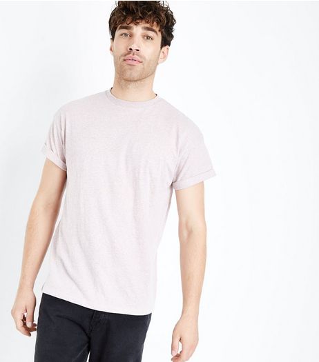 Pink Marl Rolled Sleeve T-Shirt | New Look