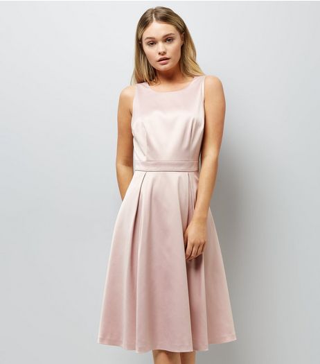 Pink Sateen Midi Prom Dress | New Look
