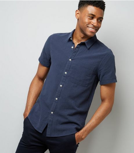 Navy Short Sleeve Shirt | New Look