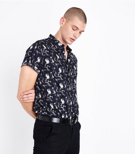 Black Mottled Short Sleeve Shirt | New Look