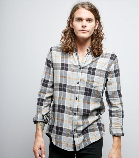 Black Contrast Check Print Shirt | New Look