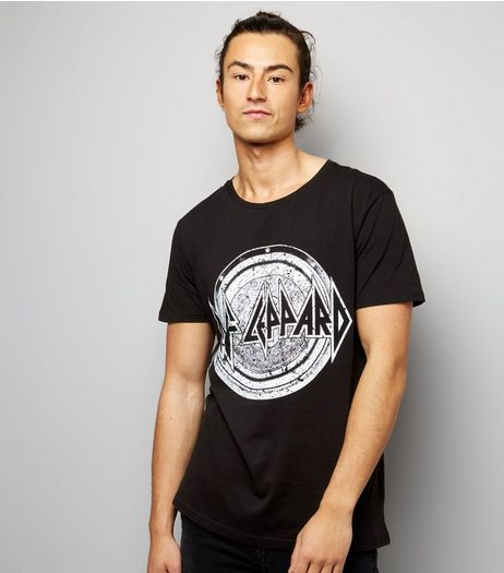 Black Def Leppard Print Short Sleeve T-Shirt | New Look