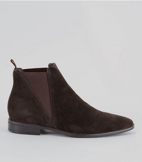 Dark Brown Suede Chelsea Boots | New Look