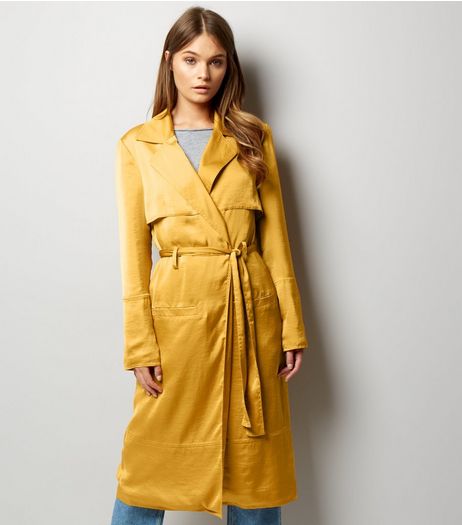 Anita and Green Yellow Sateen Duster Coat | New Look