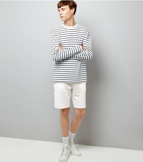 Off White Raw Hem Shorts | New Look
