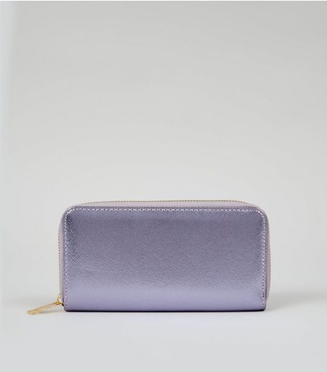 Lilac Metallic Purse | New Look