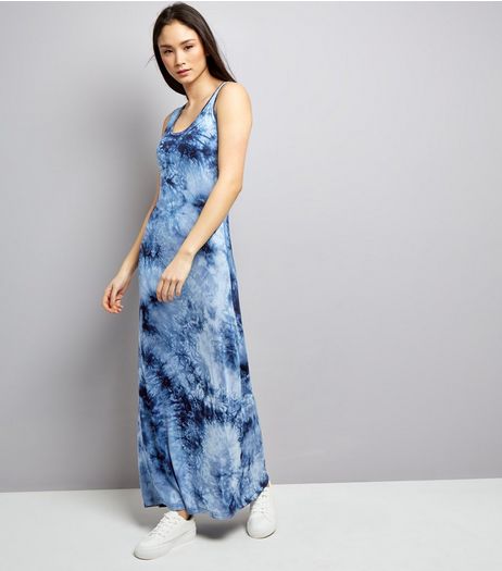 Blue Vanilla Navy Tie Dye Maxi Dress | New Look