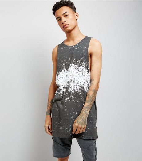 Grey Marbled Print Longline Vest | New Look