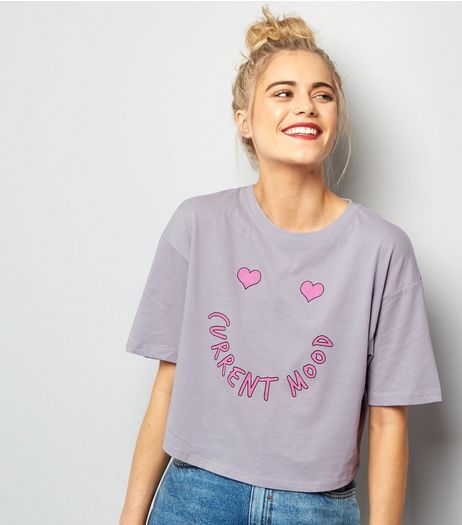 Lilac Current Mood Print T-Shirt | New Look