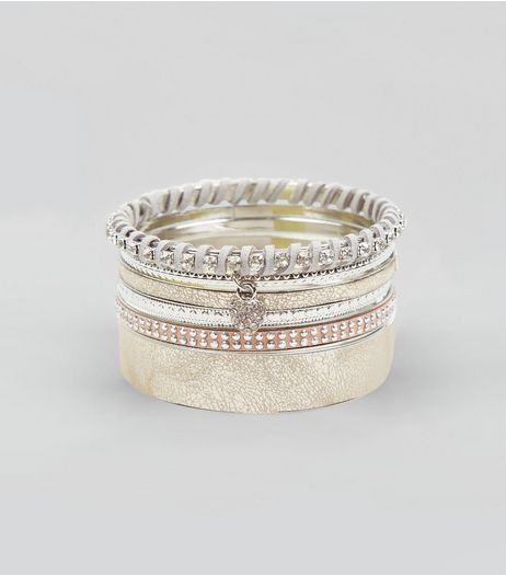 8 Pack Bangle Bracelets | New Look