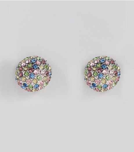 Silver Multi Stone Stud Earrings | New Look