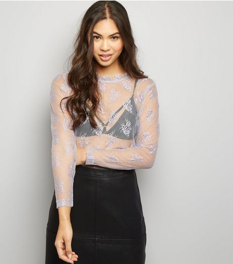 Innocence Lilac Lace Floral Top | New Look