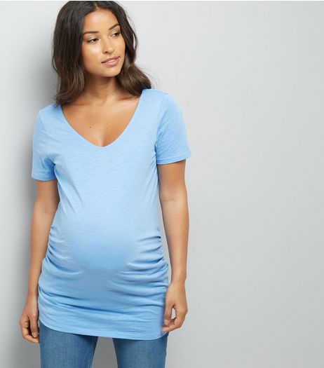 Maternity Blue Cross Back T-Shirt | New Look